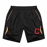 Men's Cleveland Indians Black Gold Stripe MLB Shorts,baseball caps,new era cap wholesale,wholesale hats
